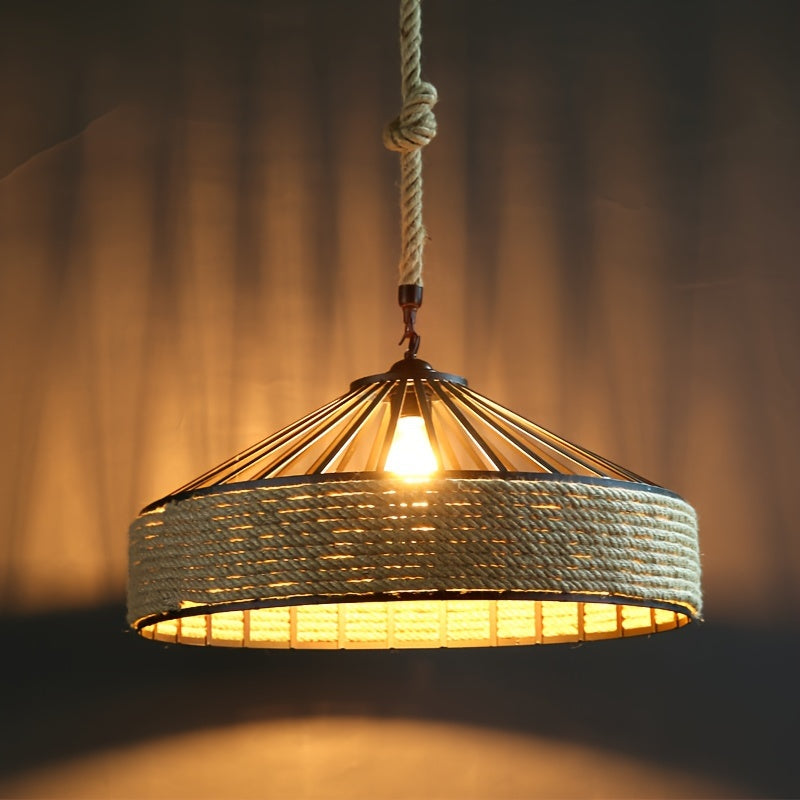 Suspension en corde de chanvre | Campagne vintage, Ø 30 cm