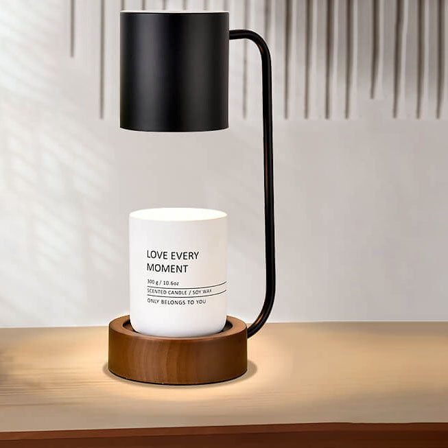 Lampe à poser japonaise | Bois et métal, variateur intégré