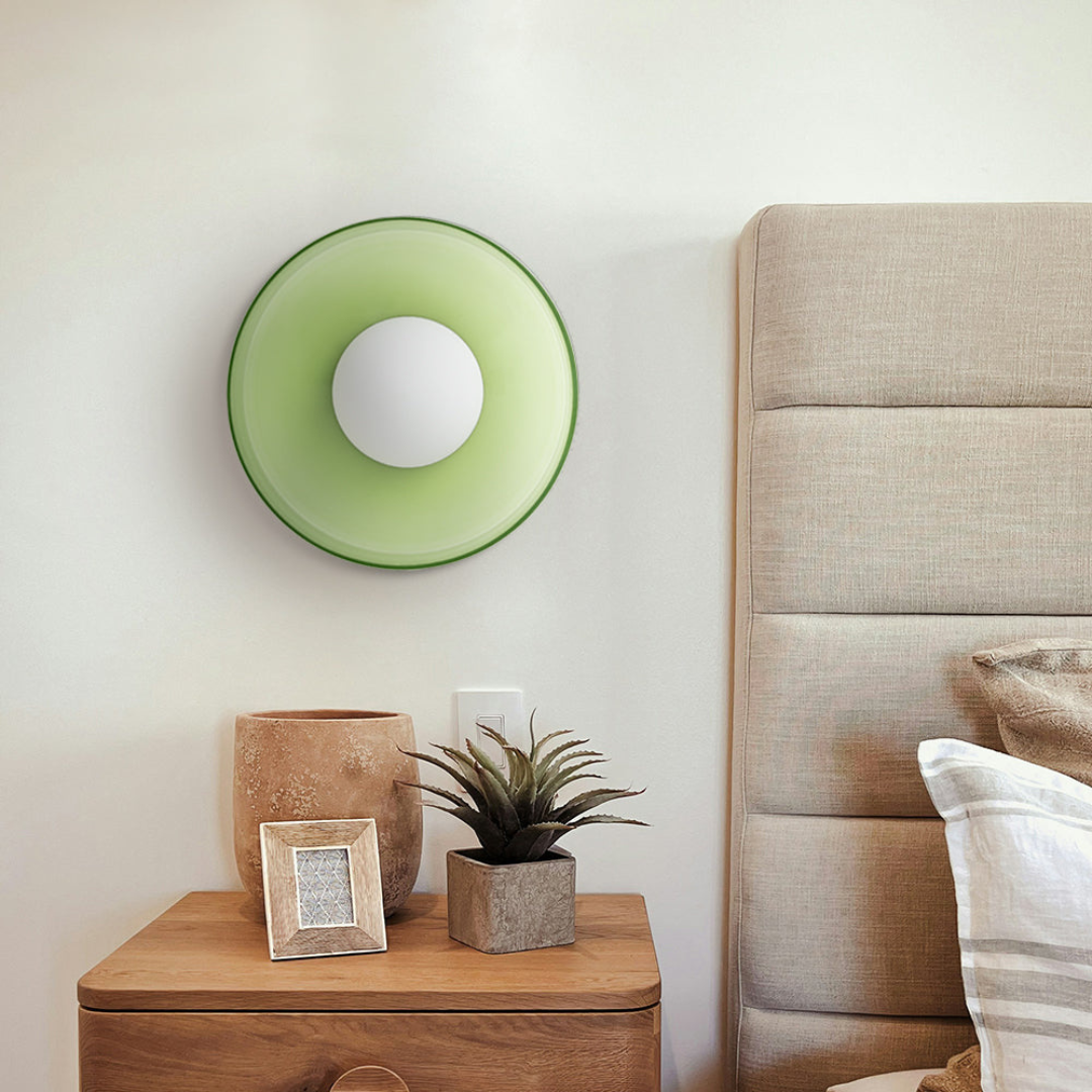 Plafonnier LED Veyro | Verre Ø25 cm, 6 coloris