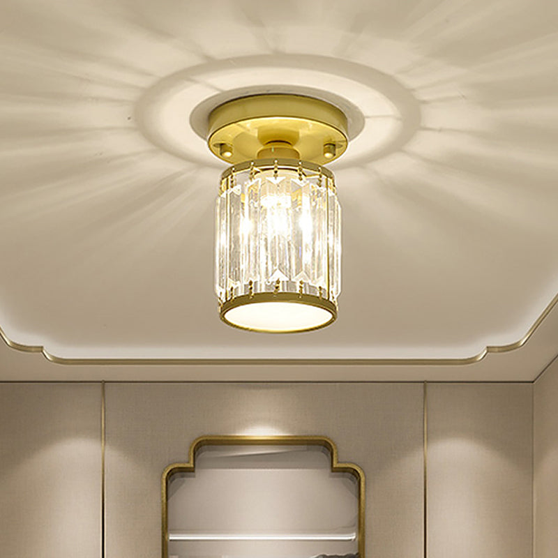 Plafonnier en cristal | Semi-encastré moderne pour entrée
