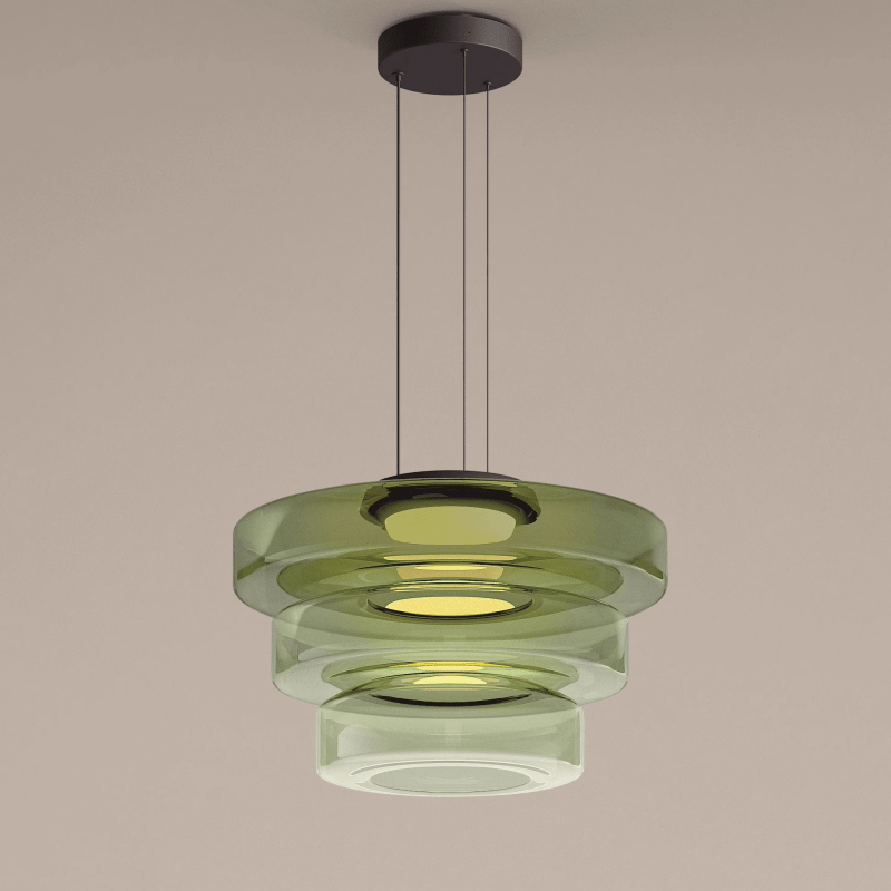 Suspension Bauhaus en verre | Suspension LED à étages, 6 tailles