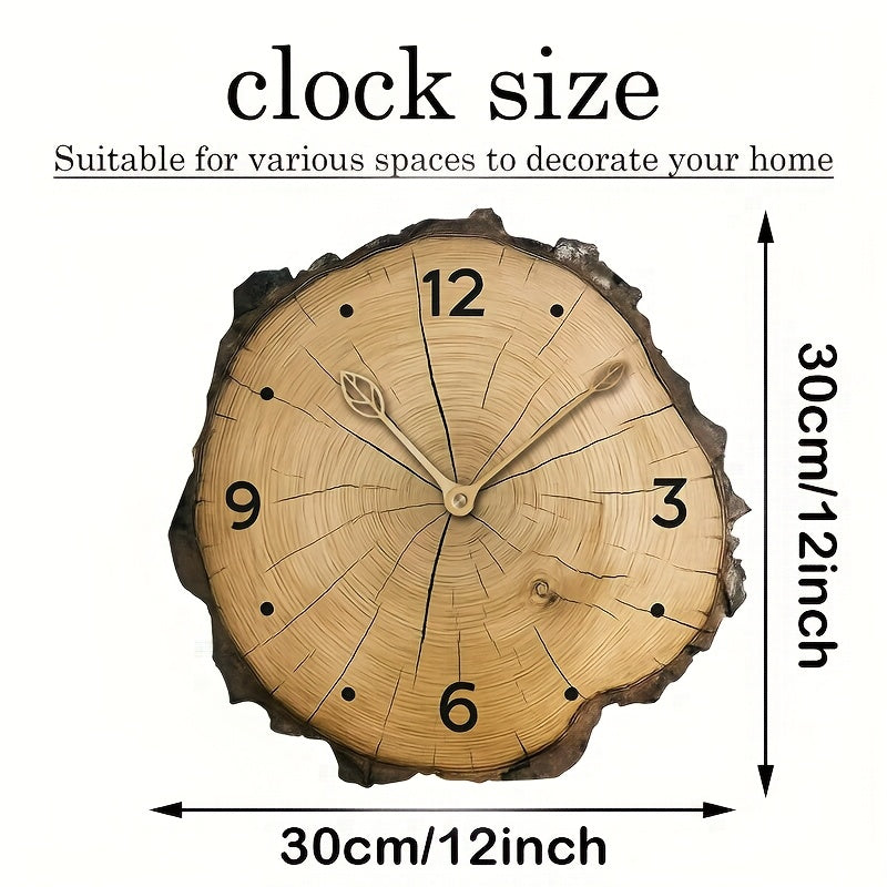 Horloge murale rondin de bois | Bois naturel, Ø 30 cm