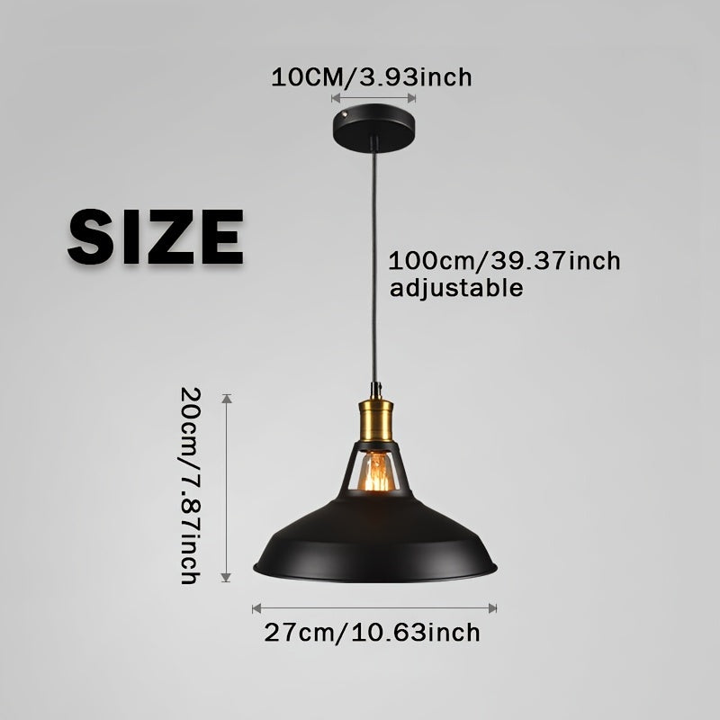 Suspension industrielle en métal | Style loft, Ø 27 cm