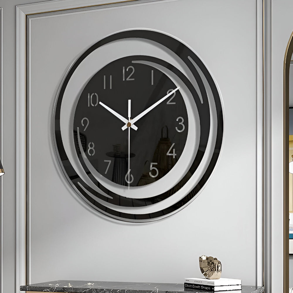 Horloge murale Sorana | Acrylique noir scandinave Ø 30 cm