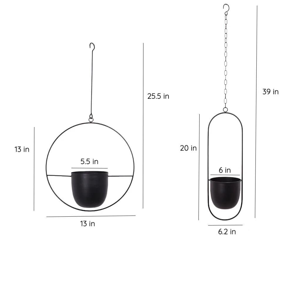 Jardinière suspendue FloraFrame | Fer, modèle rond ou ovale