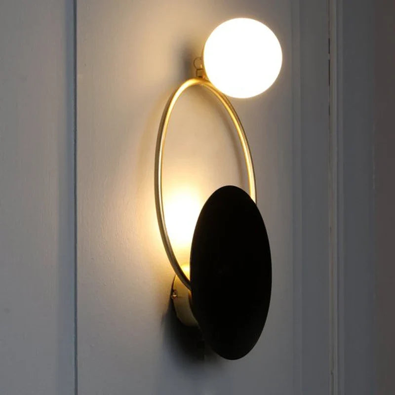 Applique sphérique en verre | Halo géométrique en métal