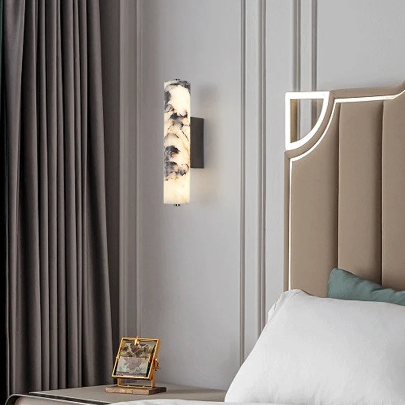 LuxeStone | Applique murale en marbre naturel, LED 12 W