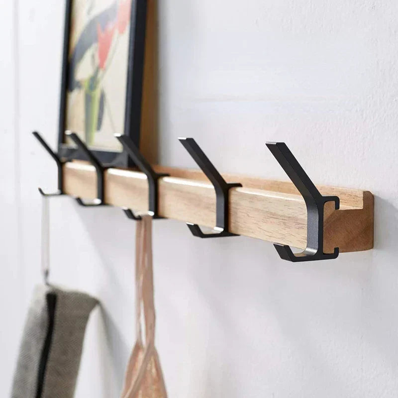 Porte-manteau mural nordique | 5 doubles patères réglables, 40 cm