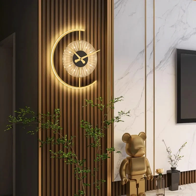 Applique horloge Lunaris | Applique LED et horloge murale