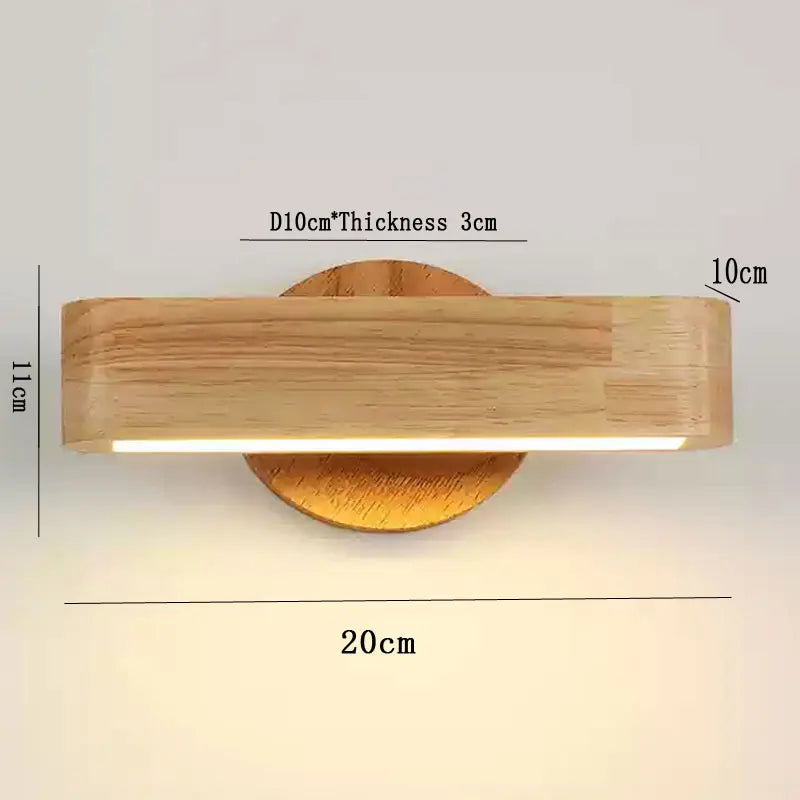 Applique murale pivotante | Bois massif et aluminium, 20 cm