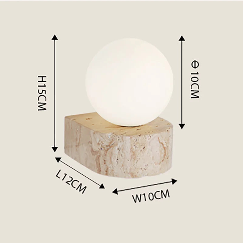 Applique en travertin | Design LED japonais, ampoule G9 incluse