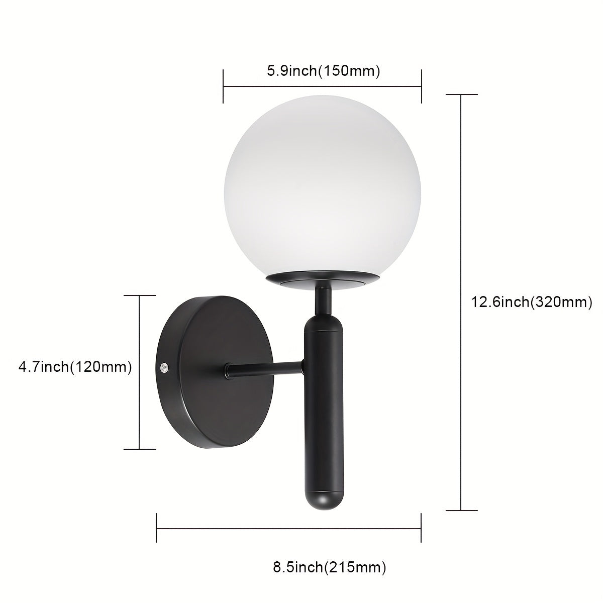 Applique murale globe en verre | Métal poli G9, 2 coloris