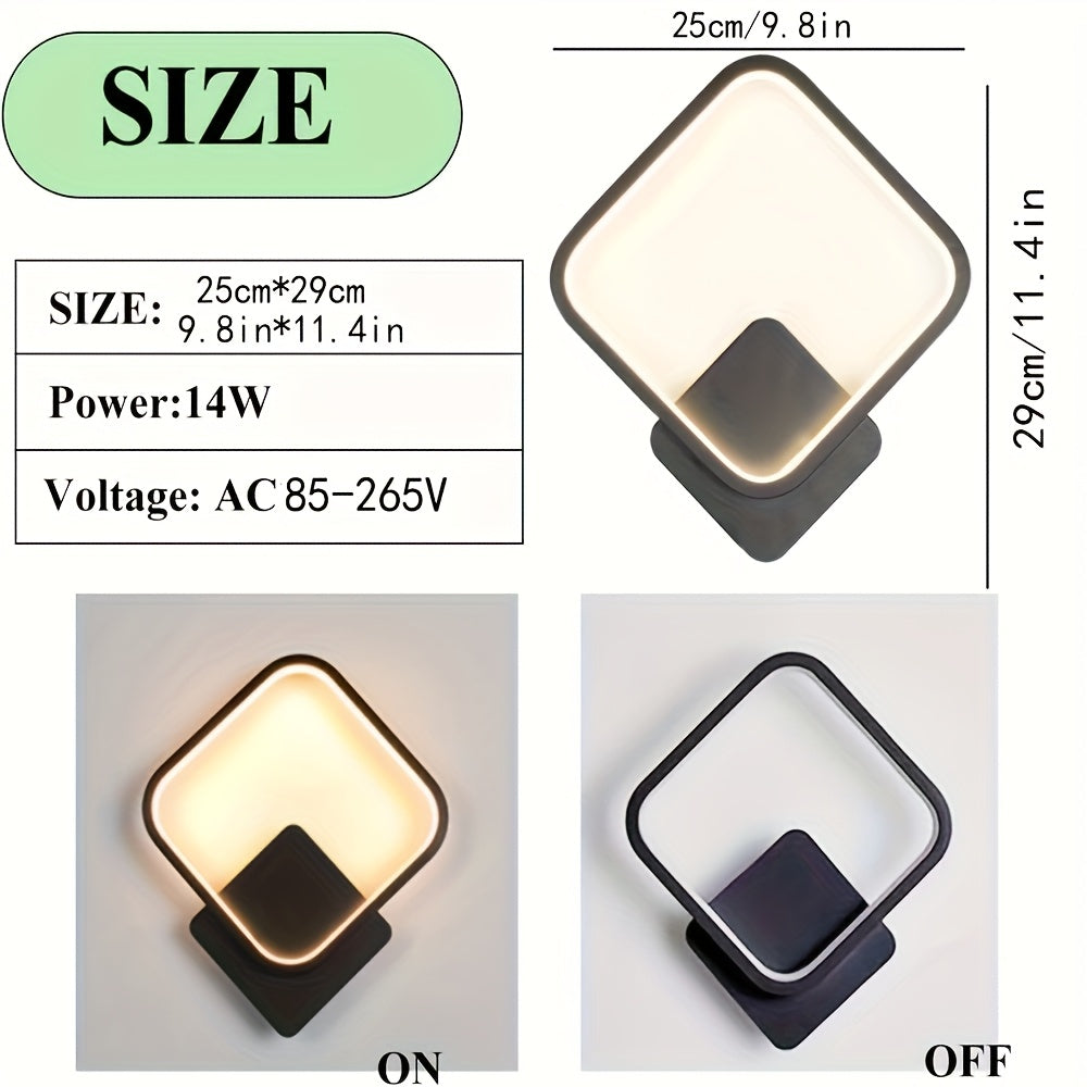 Applique murale LED carrée 25 × 29 cm | 14 W, 3 teintes