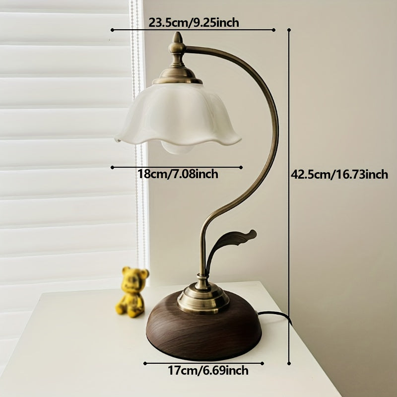 Lampe à poser col de cygne | Laiton ancien vintage, USB