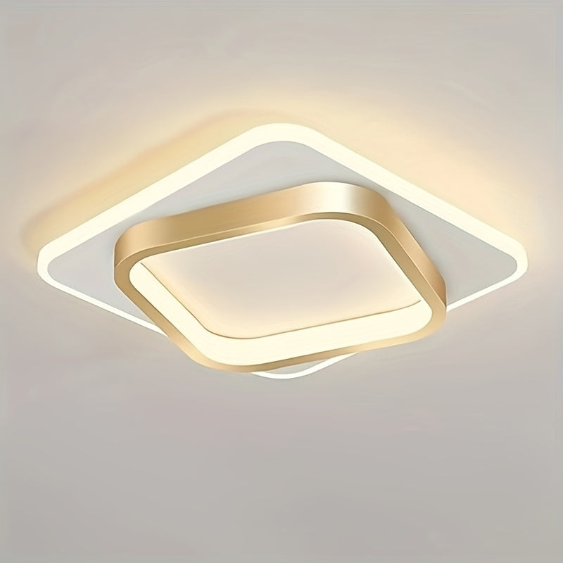 Plafonnier LED carré 24 cm | 22 W blanc chaud, profil 5 cm