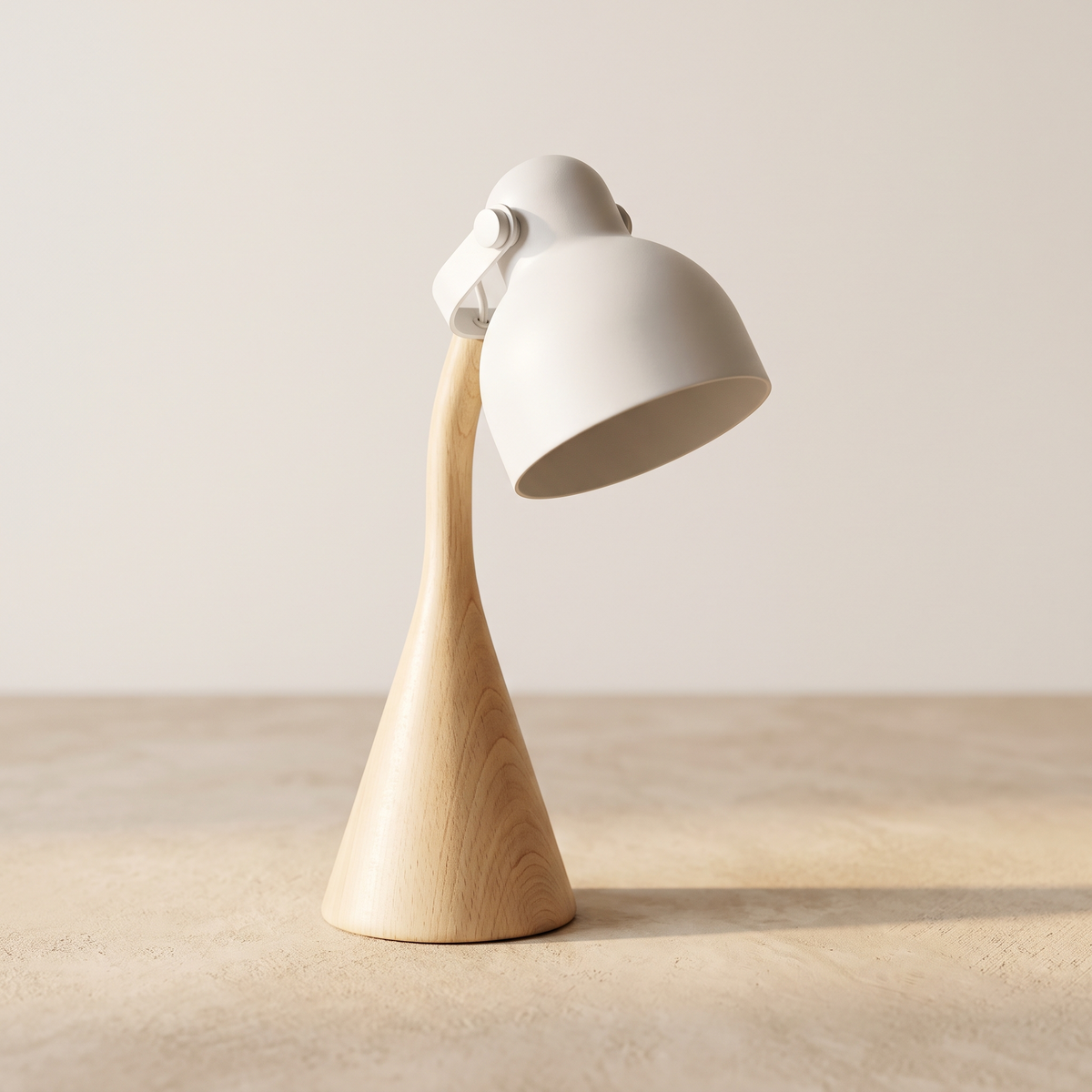 Lampe de bureau nordique en bois, tête orientable