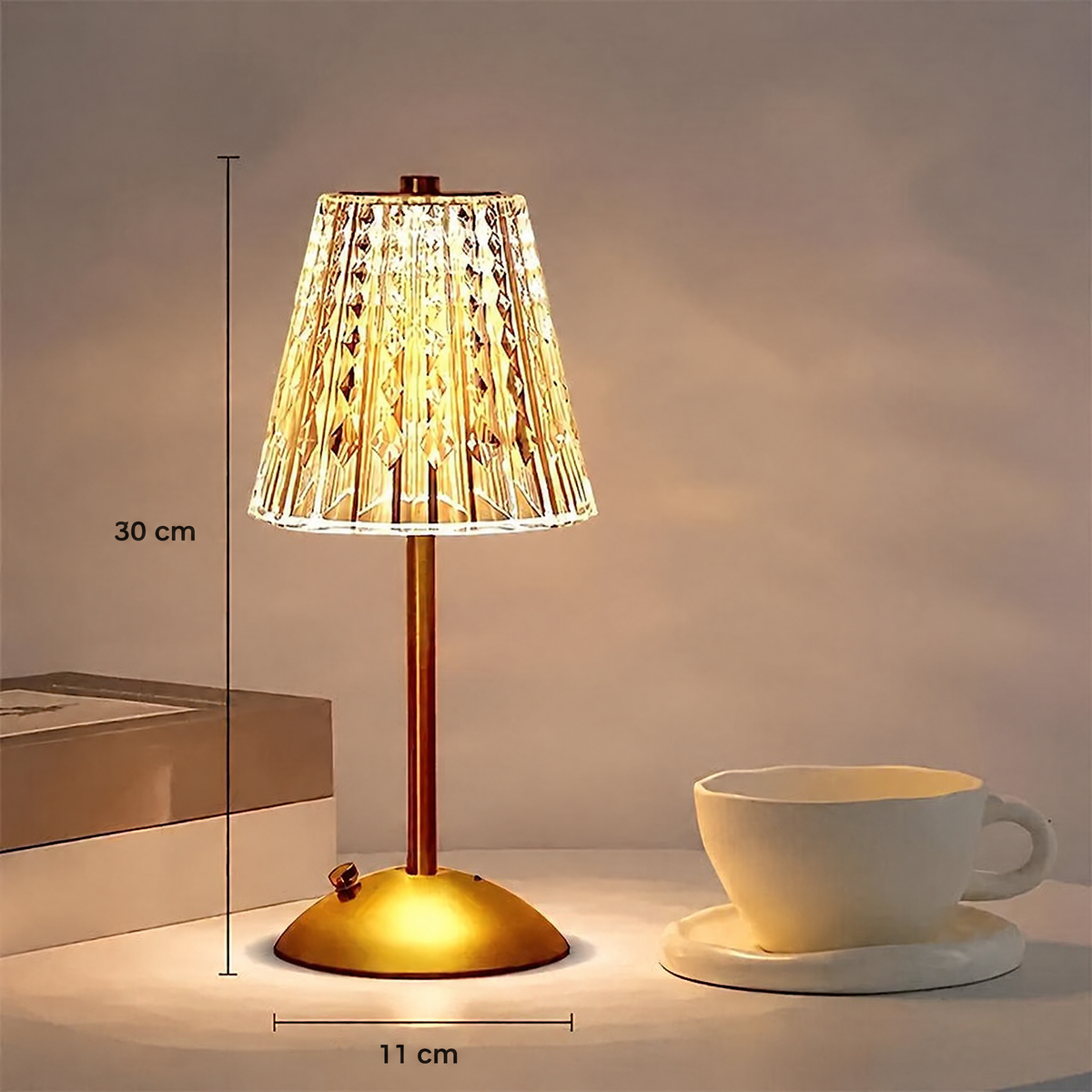 Lampe à poser cristal USB – dimensions