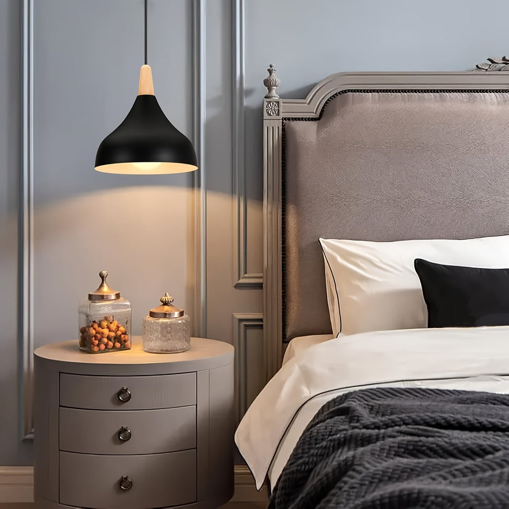 Suspension Goutte moderne | Métal et bois, 9 coloris