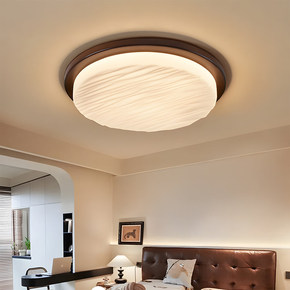 Plafonnier LED Art déco | Verre sculpté, Ø30 à Ø53 cm