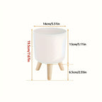 Cache-pot rond sur pieds en bois | 3 tailles, 2 coloris