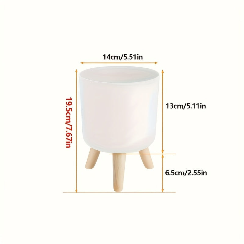Cache-pot rond sur pieds en bois | 3 tailles, 2 coloris