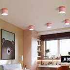 Plafonnier LED scandinave Macaron | Bois naturel, 7 coloris