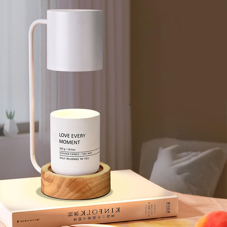 Lampe chauffe-bougie japonaise | Base en bois, 33 cm