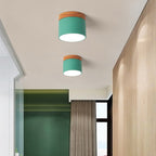 Plafonnier LED scandinave Macaron | Bois naturel, 7 coloris