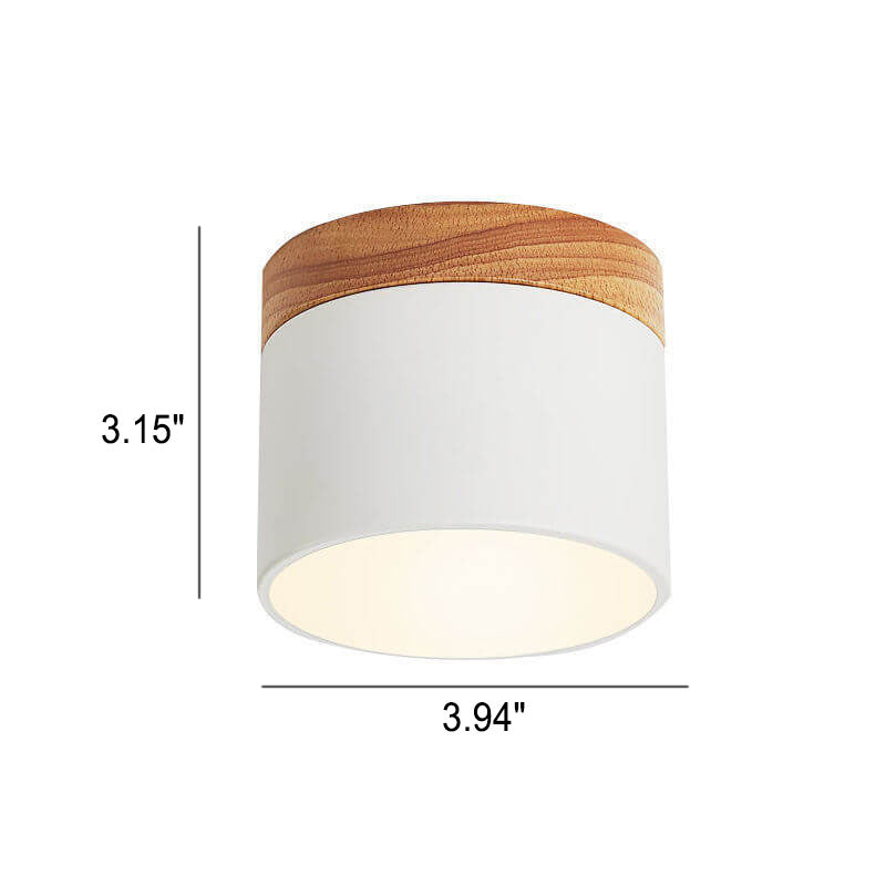 Plafonnier LED scandinave Macaron | Bois naturel, 7 coloris