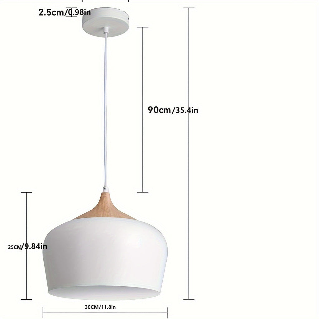 Suspension scandinave | Fer et effet bois, Ø 30 cm