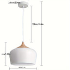 Suspension scandinave | Fer et effet bois, Ø 30 cm