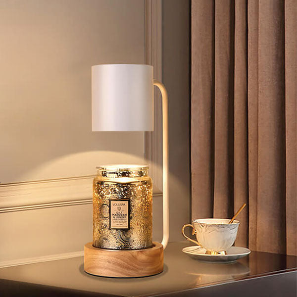 Lampe à poser japonaise | Bois et métal, variateur intégré