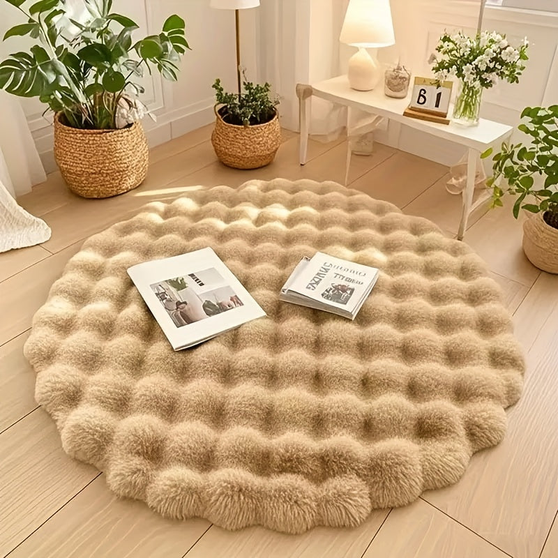 Tapis rond Cloud Comfort | Moelleux à effet bulles, 90 cm
