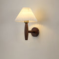 Applique murale nordique en bois | Abat-jour plissé 30 cm