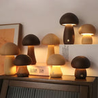 Veilleuse champignon Portobello | Bois naturel rechargeable