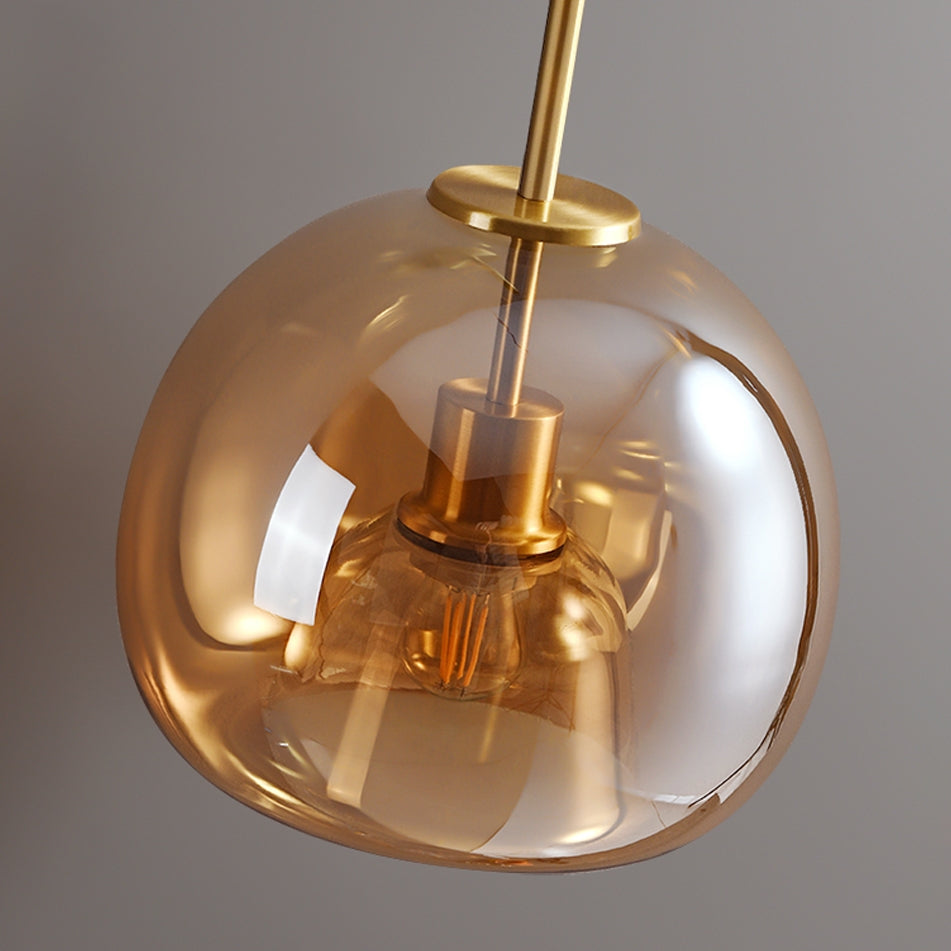 Plafonnier vintage en verre bullé | Ambré, Ø 25 cm, 2 hauteurs