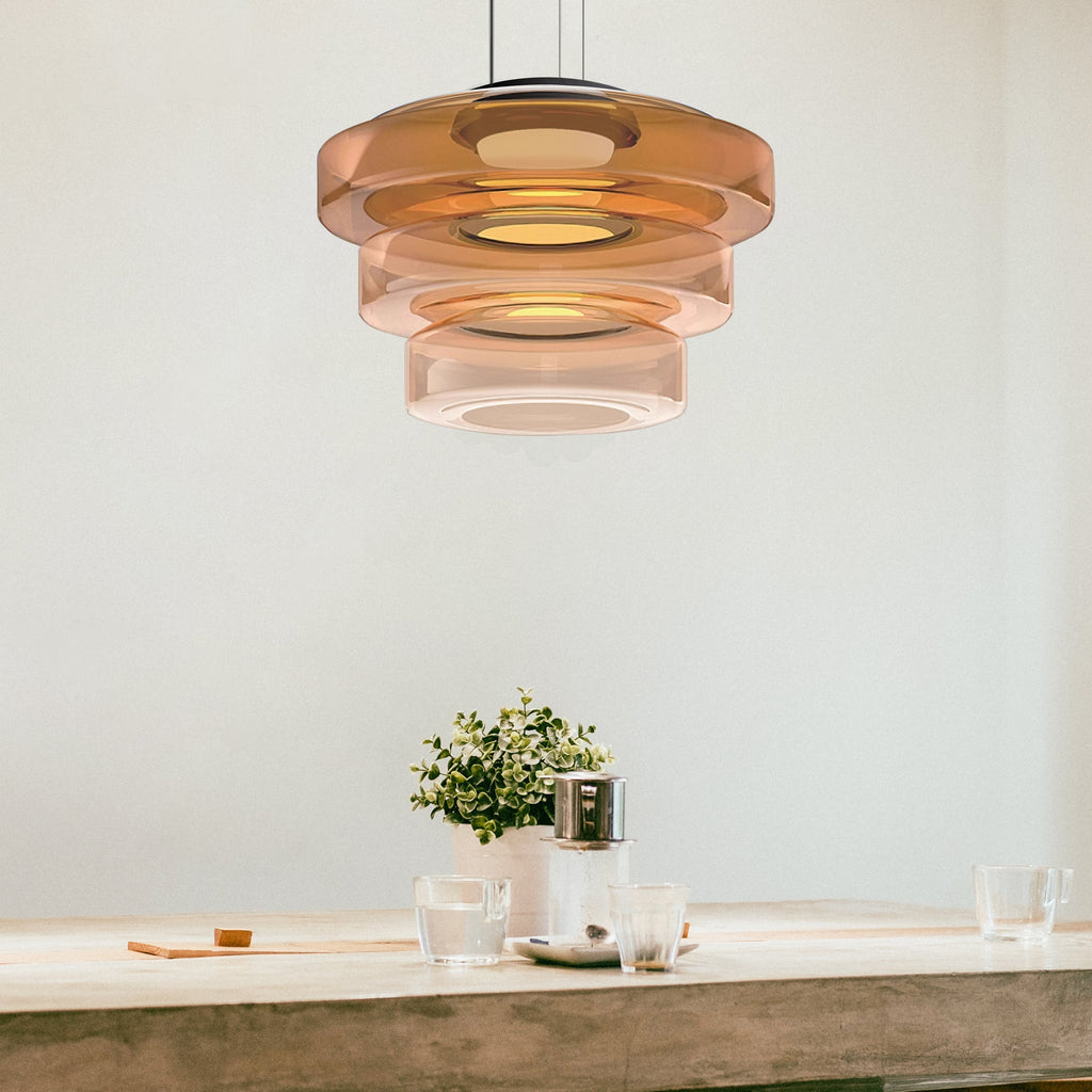 Suspension en verre Bauhaus | 3 diamètres, 3 teintes