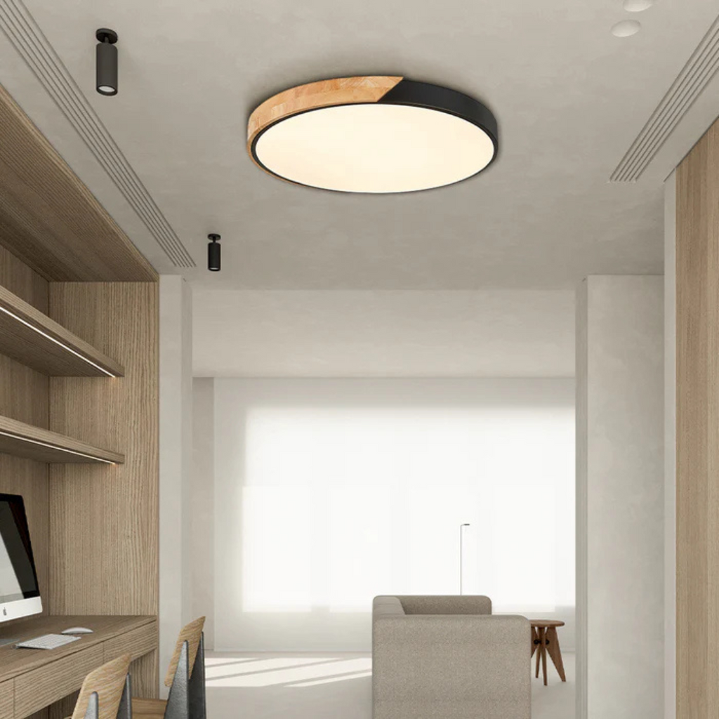 Plafonnier LED nordique en bois | 3 tailles, 6 coloris