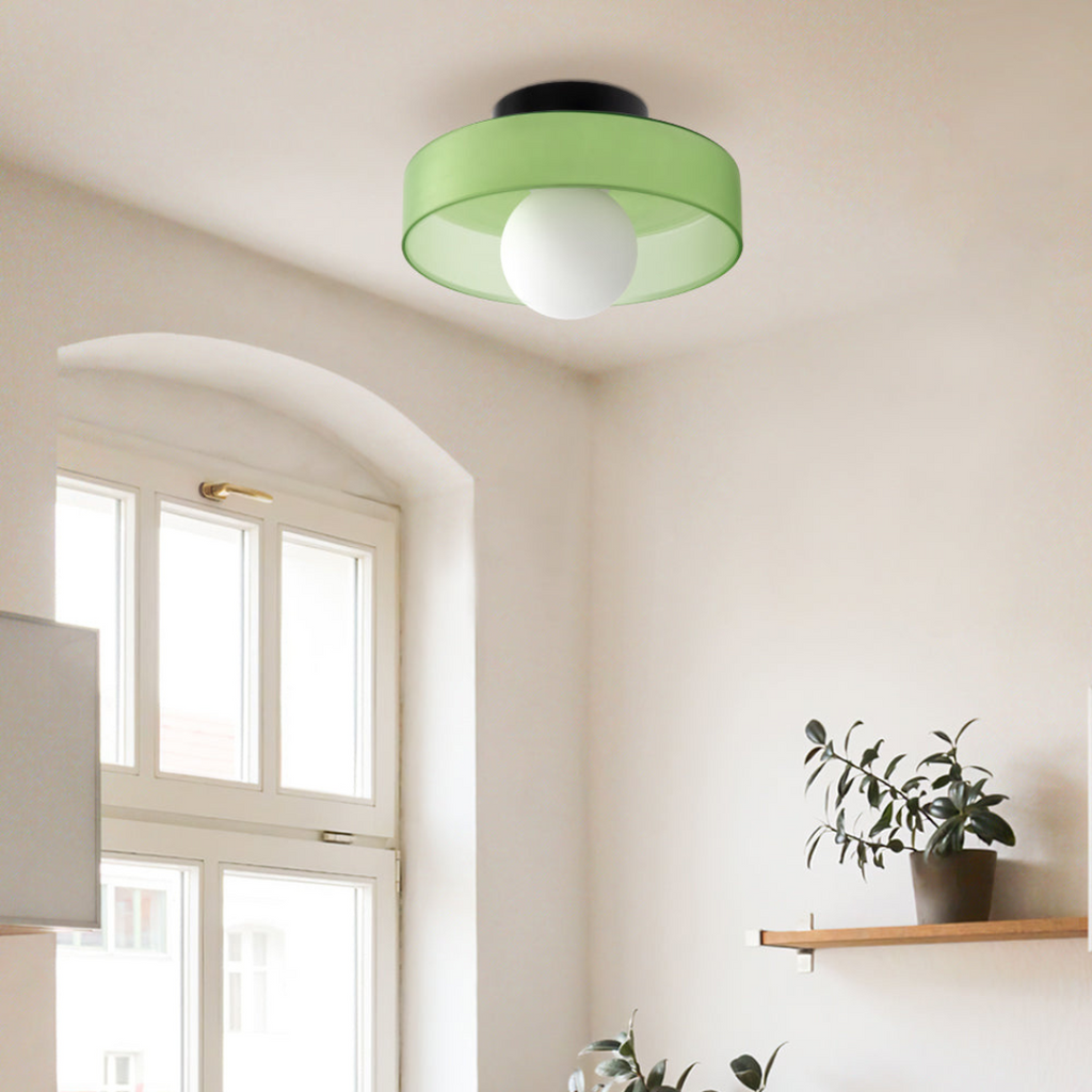 Plafonnier LED Veyro | Verre Ø25 cm, 6 coloris