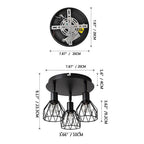 Plafonnier à spots orientables noir | Industriel, Ø 20 cm