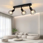 Plafonnier 3 spots orientables | Métal noir industriel