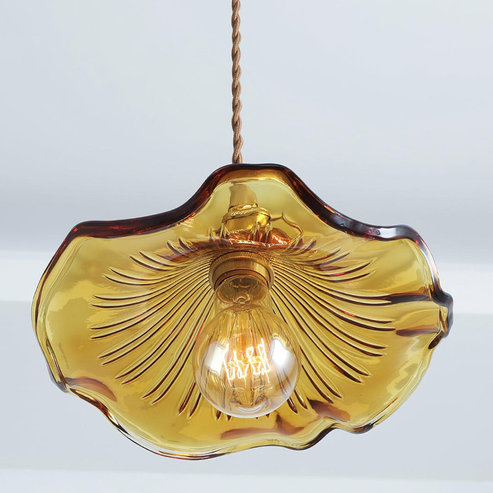 Suspension en verre fleur | Abat-jour Ø25 cm, 3 coloris