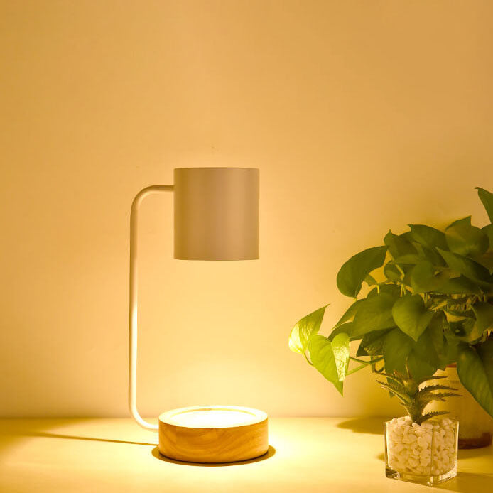 Lampe chauffe-bougie japonaise | Base en bois, 33 cm
