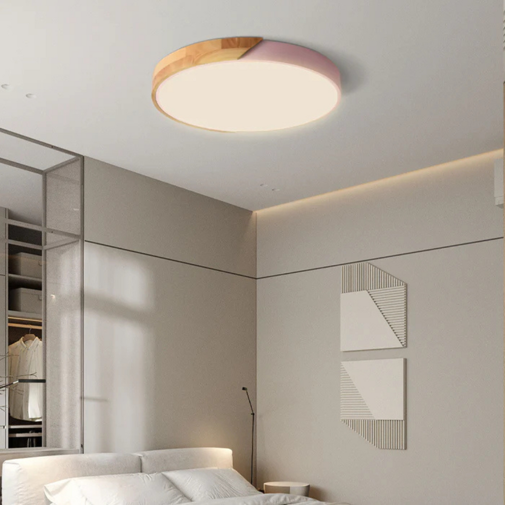 Plafonnier LED nordique en bois | 3 tailles, 6 coloris