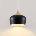 Suspension scandinave | Fer et effet bois, Ø 30 cm