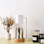 Lampe à poser japonaise | Bois et métal, variateur intégré