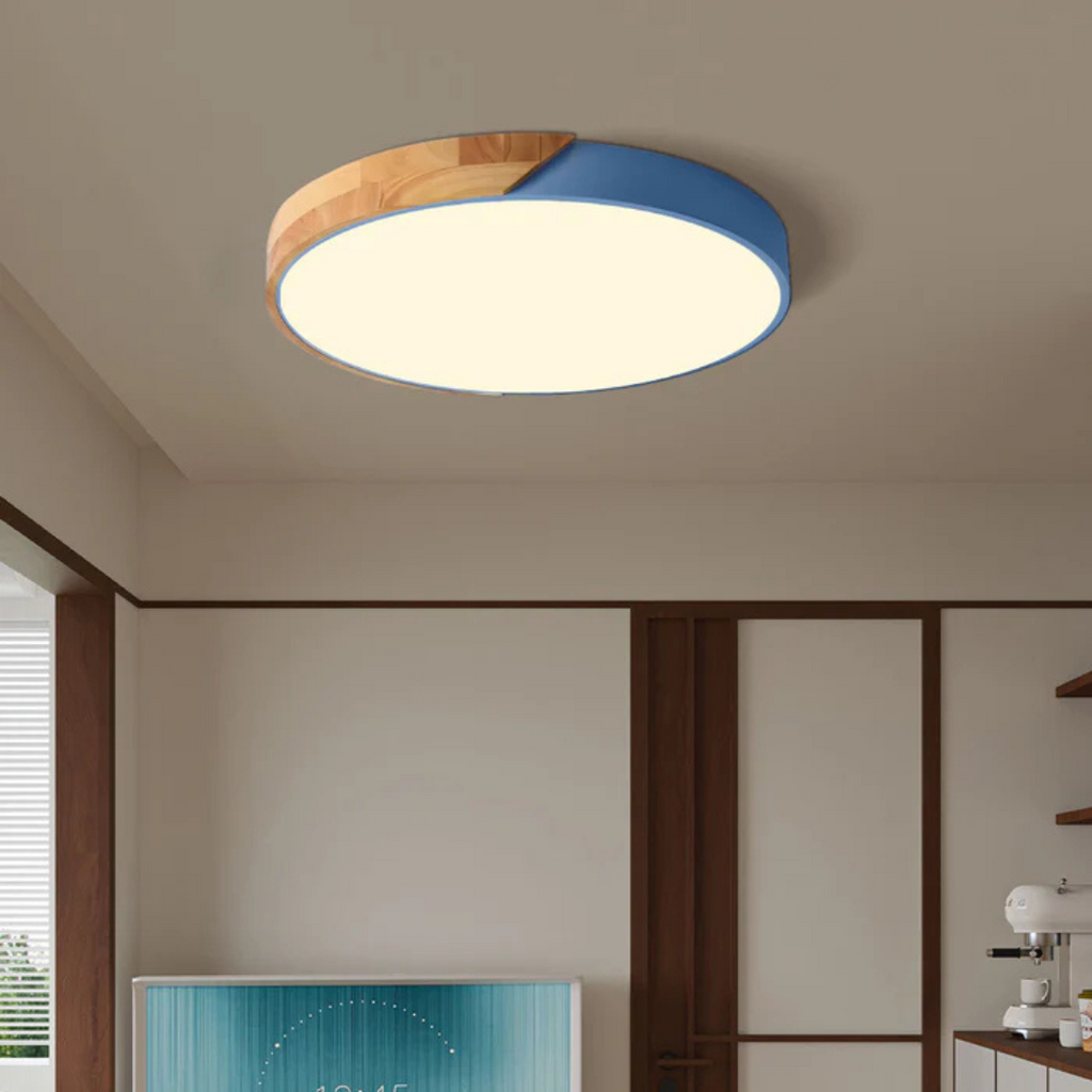 Plafonnier LED nordique en bois | 3 tailles, 6 coloris