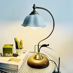 Lampe à poser col de cygne | Laiton ancien vintage, USB