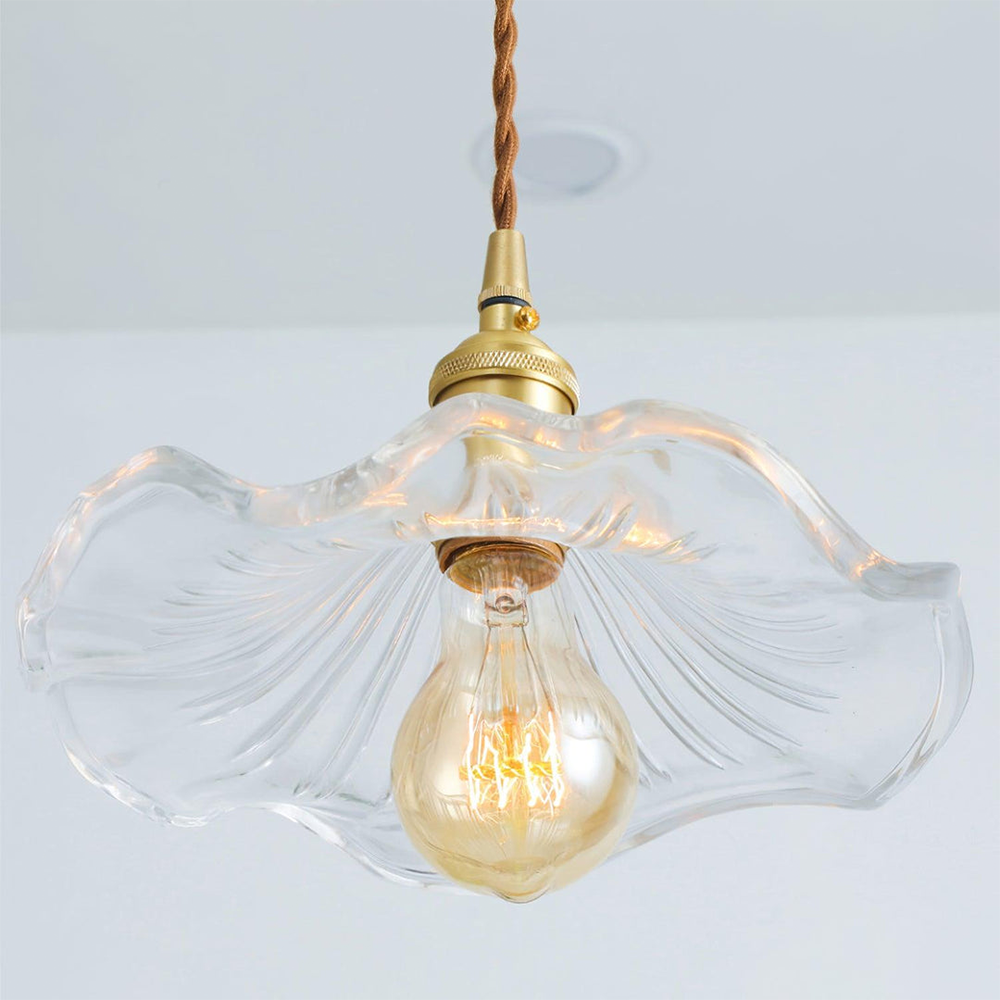 Suspension en verre fleur | Abat-jour Ø25 cm, 3 coloris