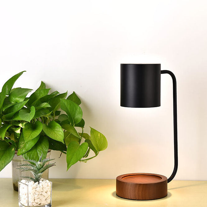 Lampe à poser japonaise | Bois et métal, variateur intégré